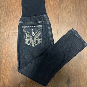 Aravon Dark Blue Women's Maternity Skinny Jeans